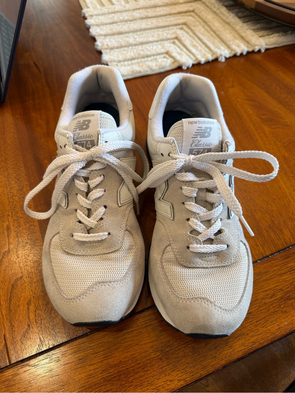 New Balance 574 Classic Sneakers in Off-White and Beige